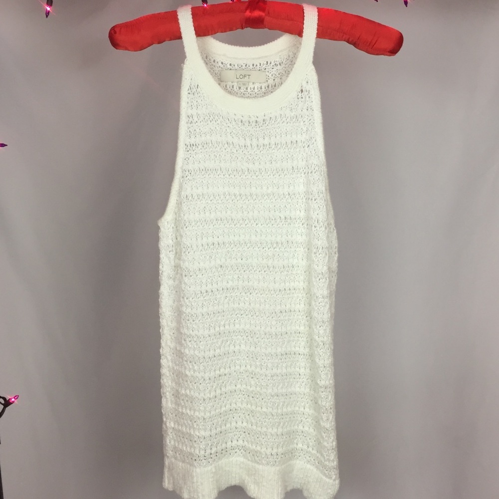 Loft Loose Knit White Tank